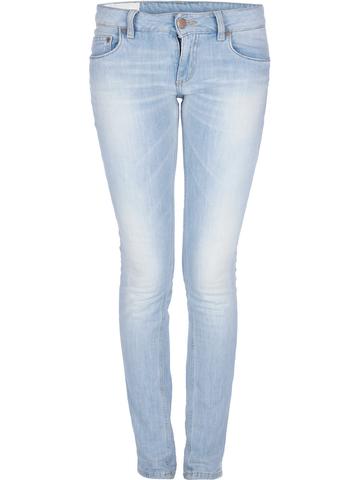 Светло-голубые узкие джинсы