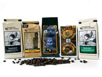 Roasted coffee in beans, set of 5